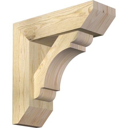Ekena Millwork Olympic Slat Rough Sawn Bracket w/ Offset Brace, Douglas Fir, 6"W x 18"D x 18"H BKT0604X18X18OLY06RDF